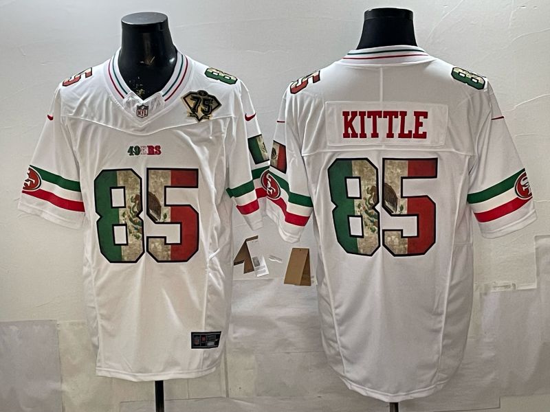Men 2026 San Francisco 49ers #85 Kittle White three generations Nike Limited NFL Jersey style 001->san francisco 49ers->NFL Jersey